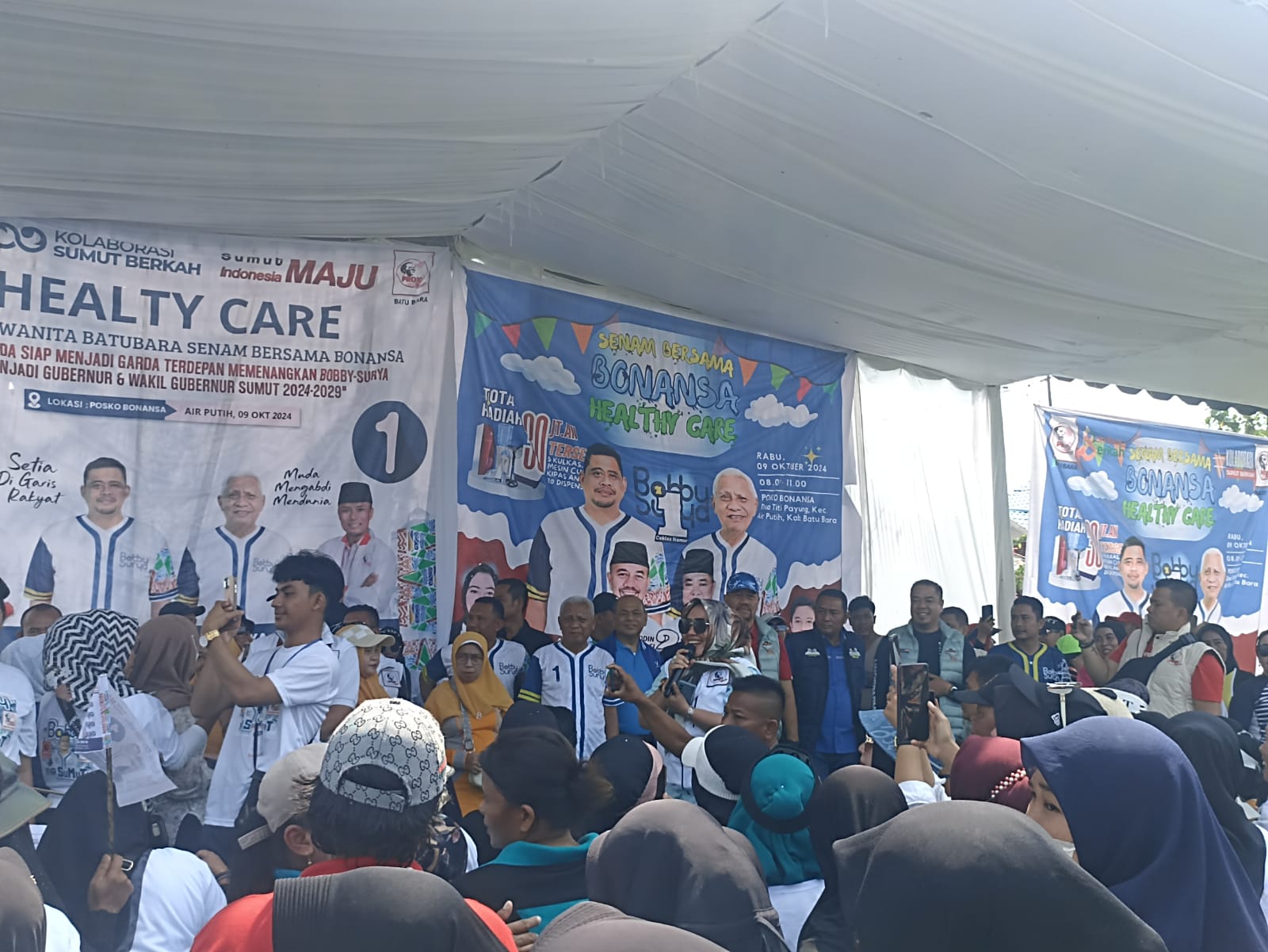 Ribuan Kader DPC Projo Muda Batu Bara Senam Pagi Bersama Calon Gubernur Bobby Nasution