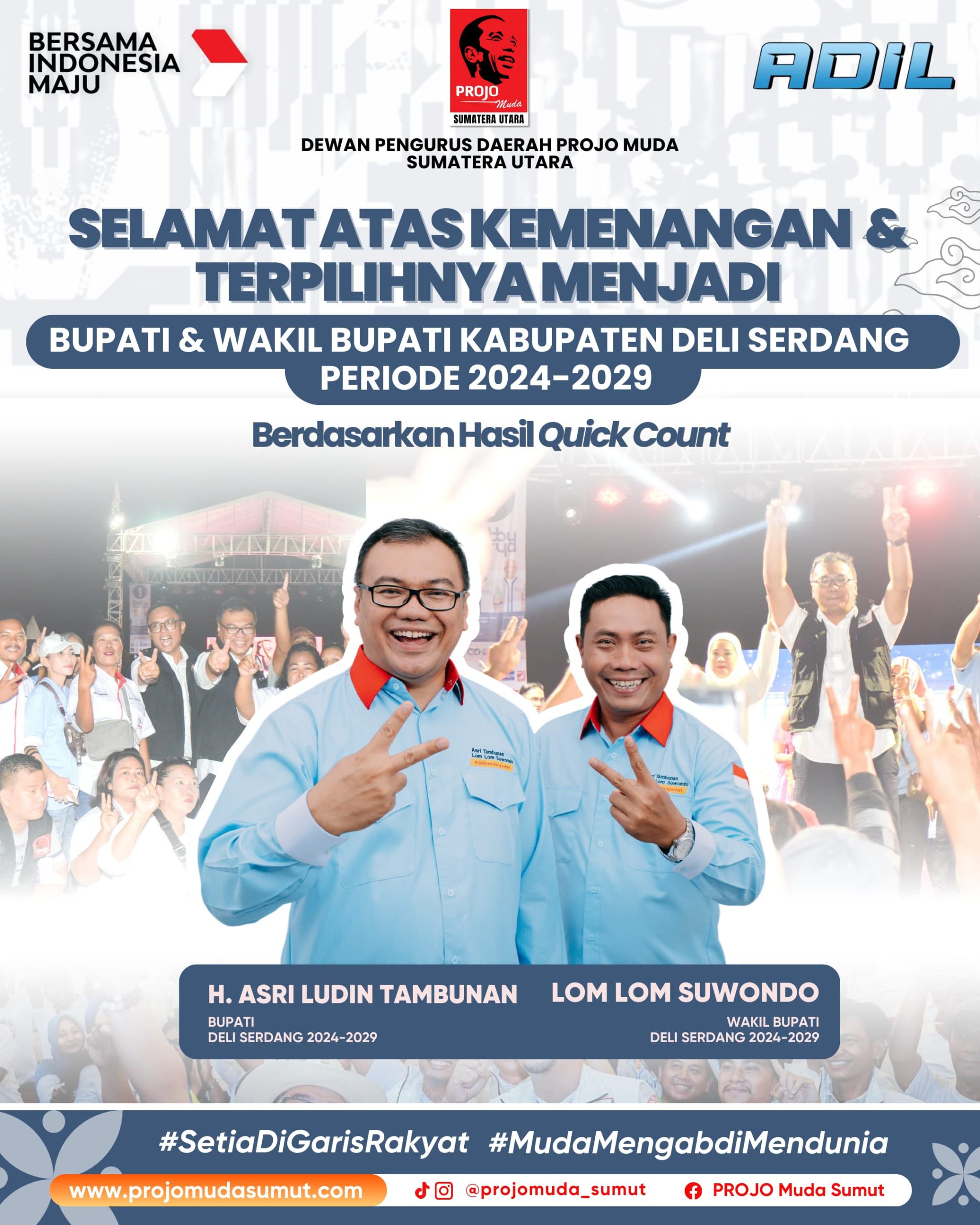 Foto: Aci-Lom Lom, dan Ucapan Selamat Atas Kemenangan dari DPD Projo Muda Sumatera Utara (Sumut). Senin (2/12/2024)
