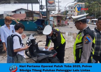 Hari Pertama Operasi Patuh Toba 2025, Polres Sibolga Tilang Puluhan Pelanggar Lalu Lintas