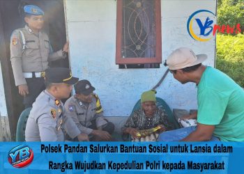 Polsek Pandan Salurkan Bantuan Sosial untuk Lansia dalam Rangka Wujudkan Kepedulian Polri kepada Masyarakat