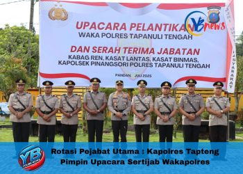 Rotasi Pejabat Utama : Kapolres Tapteng Pimpin Upacara Sertijab Wakapolres