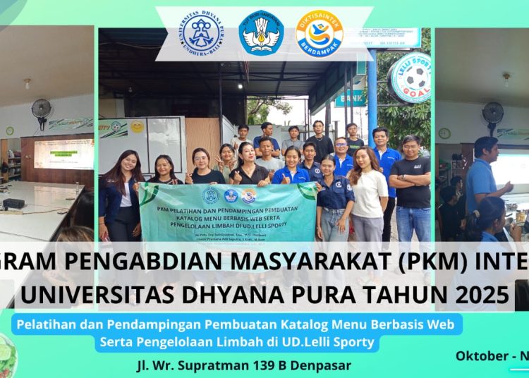 Tim PKM Universitas Dhyana Pura Dampingi UD. Lelli Sporty Tingkatkan Digitalisasi Pemasaran dan Pengelolaan Limbah