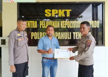 Famoni Gulo Resmi Laporkan PT. DMS ke Polres Tapanuli Tengah