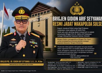 Brigjen Gidion Arif Setyawan Resmi Jabat Wakapolda Sulsel