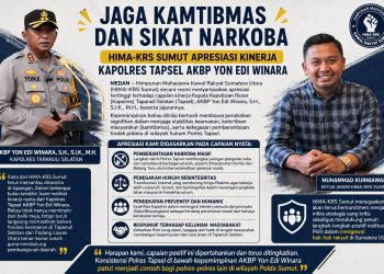 Jaga Kamtibmas dan Sikat Narkoba, HIMA-KRS Sumut Apresiasi Kinerja Kapolres Tapsel AKBP Yon Edi Winara