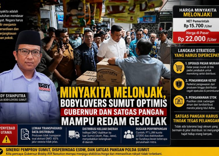 Minyakita Melonjak, Bobylovers Sumut Optimis Gubernur dan Satgas Pangan Mampu Redam Gejolak