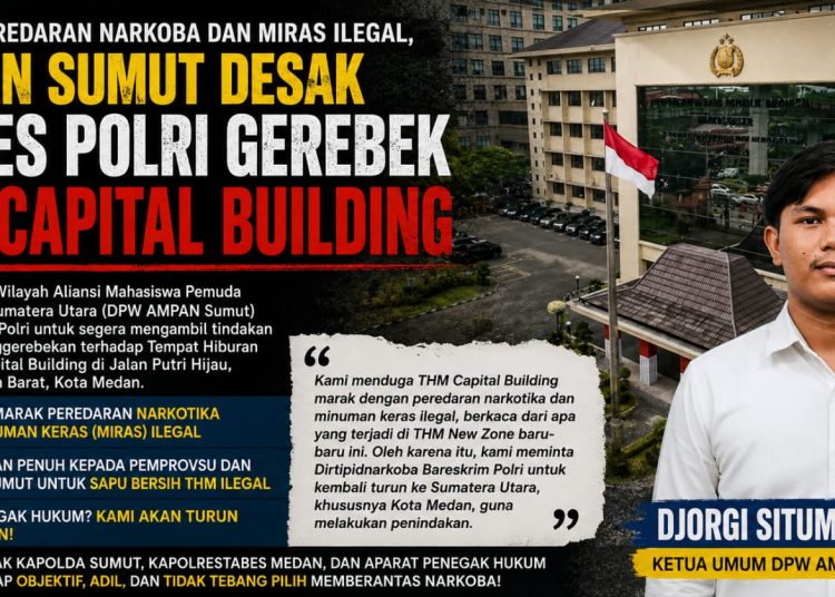 Dugaan Peredaran Narkoba dan Miras Ilegal, AMPAN Sumut Desak Mabes Polri Gerebek THM Capital Building