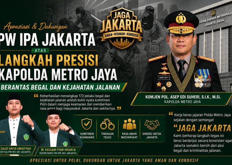 PW IPA Jakarta Apresiasi Langkah Presisi Kapolda Metro Jaya Berantas Begal dan Kejahatan Jalanan