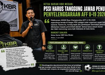 Ketua Harian KBR Medan: PSSI Harus Tanggung Jawab Penuh Penyelenggaraan AFF U-19 2026