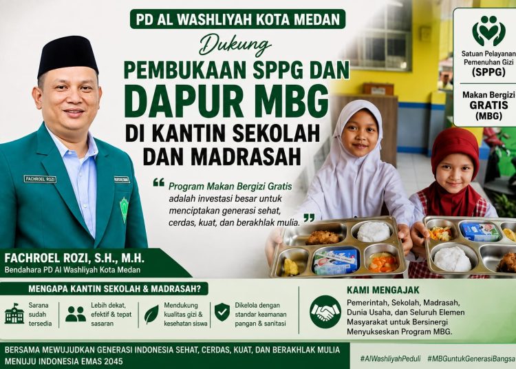 PD Al Washliyah Kota Medan Dukung Pembukaan SPPG dan Dapur MBG di Kantin Sekolah dan Madrasah