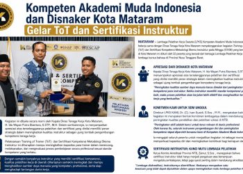 Kompeten Akademi Muda Indonesia dan Disnaker Kota Mataram Gelar ToT dan Sertifikasi Instruktur