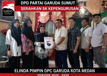 DPD Partai Garuda Sumut Serahkan SK Kepengurusan, Elinda Pimpin DPC Garuda Kota Medan