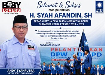 Ketua Bobylovers Sumut: Selamat Atas Pelantikan Syah Afandin Sebagai Ketua DPW PAN Sumut