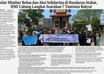 Gelar Mimbar Bebas dan Aksi Solidaritas di Bundaran Stabat, HMI Cabang Langkat Suarakan 7 Tuntutan Rakyat