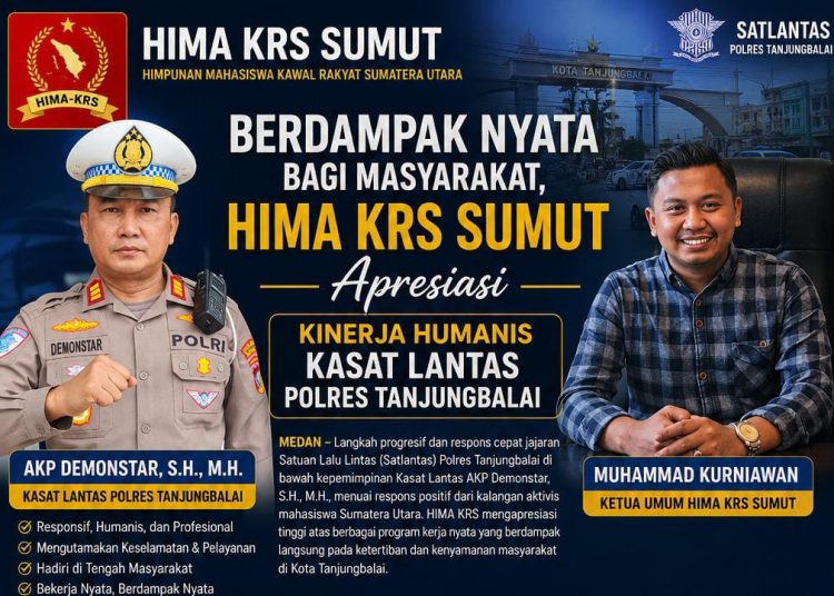Berdampak Nyata Bagi Masyarakat, HIMA KRS Sumut Apresiasi Kinerja Humanis Kasat Lantas Polres Tanjungbalai
