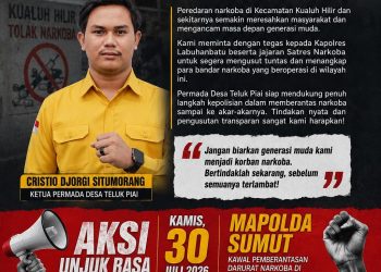 Darurat Narkoba di Kualuh Hilir, Ketua Permada Teluk Piai Tuntut Ketegasan Kapolres Labuhanbatu