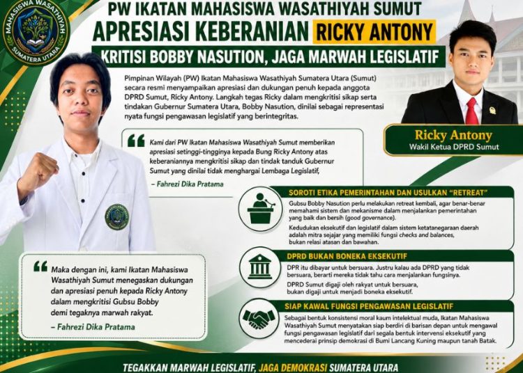 Mahasiswa Wasathiyah Sumut Dukung Ricky Antony Kritik Gubsu Bobby: DPRD Jangan Jadi Boneka Eksekutif!