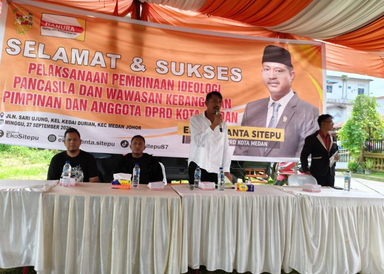 Eko Afrianta Sitepu Gelar Pembinaan Ideologi Pancasila dan Wawasan Kebangsaan di Medan Johor
