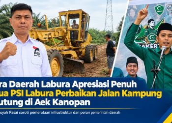 Putra Daerah Labura Apresiasi Penuh Ketua PSI Labura Perbaikan Jalan Kampung Tarutung di Aek Kanopan