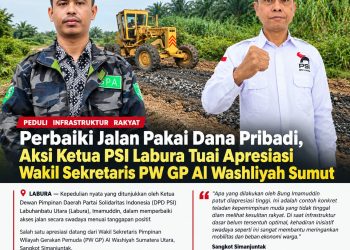 Perbaiki Jalan Pakai Dana Pribadi, Aksi Ketua PSI Labura Tuai Apresiasi Wakil Sekretaris PW GP Al Washliyah Sumut