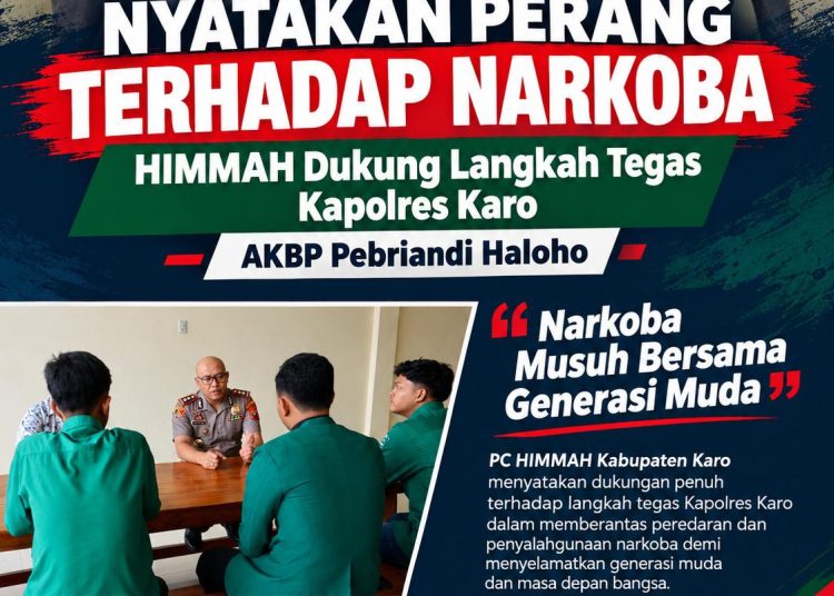 Nyatakan Perang Terhadap Narkoba, HIMMAH Dukung Langkah Tegas Kapolres Karo AKBP Pebriandi Haloho